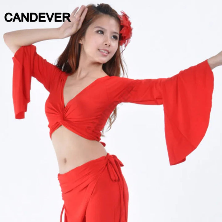 Belly Dance Costume set butterfly top Split tribal pants Performance Oriental Competition Bellydance Dancing Practice Wear Suits SHOPPING HUB