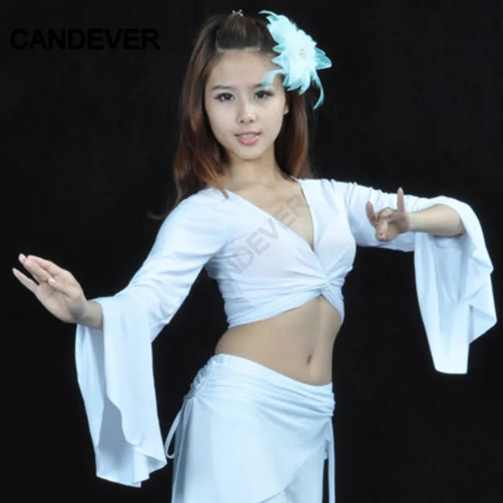 Belly Dance Costume set butterfly top Split tribal pants Performance Oriental Competition Bellydance Dancing Practice Wear Suits SHOPPING HUB