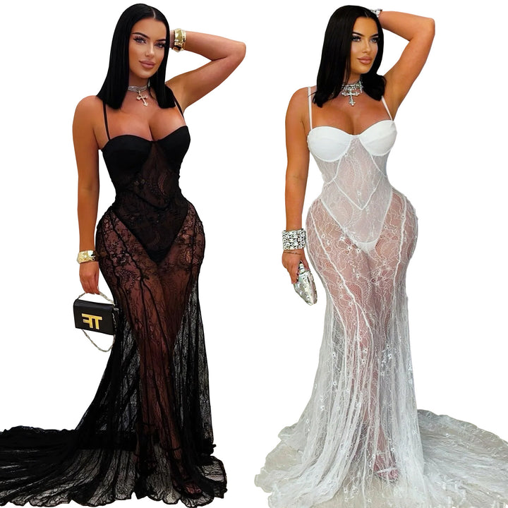 Fashion Women's Wear Sexy Sling Lace See-through Dress Silicone Back Scrub Bath Brush