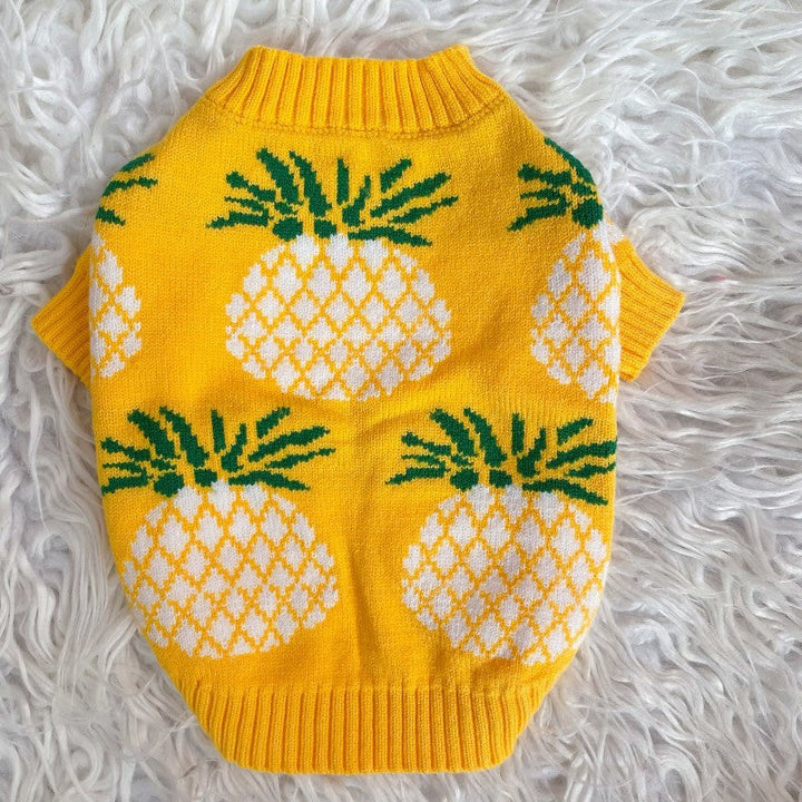 Pineapple Print Winter Pet Sweater | Holiday Dog Wear BLYNTRA