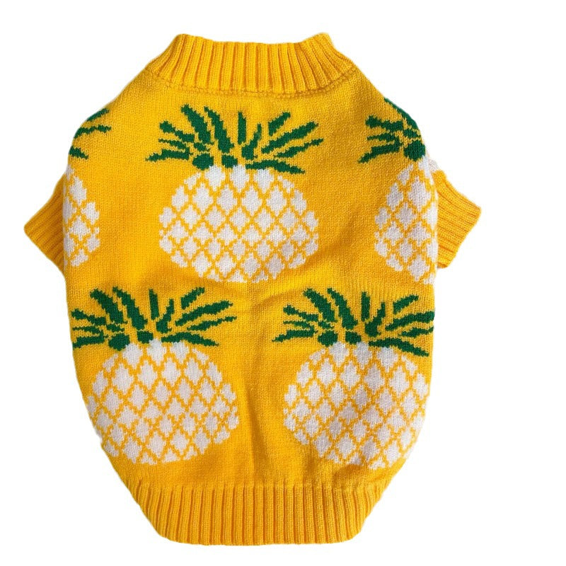 Pineapple Print Winter Pet Sweater | Holiday Dog Wear BLYNTRA