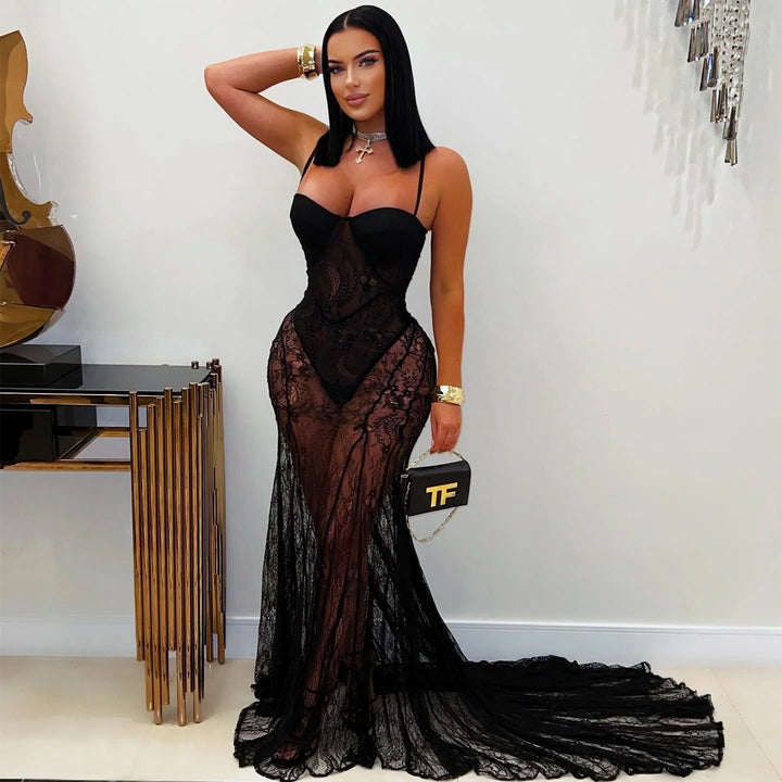 BLYNTRA Lace See-Through Sling Dress – Sexy & Elegant BLYNTRA