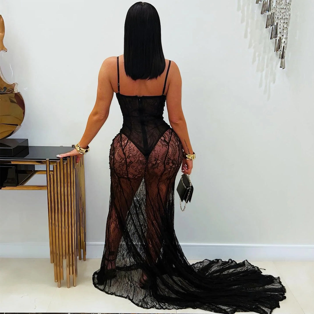 BLYNTRA Lace See-Through Sling Dress – Sexy & Elegant BLYNTRA