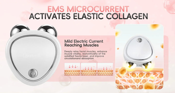 EMS Face Lifting Machine Facial Massager Microcurrent Roller Skin Tightening Rejuvenation Beauty Charging Facial Anti Wrinkle BLYNTRA