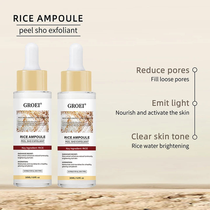 Glow Rice Ampoule Rice Essence Moisturizing And Hydrating Gentle Cleansing Peel Shot Exfoliant Repair Skin Niacinamide Essences BLYNTRA