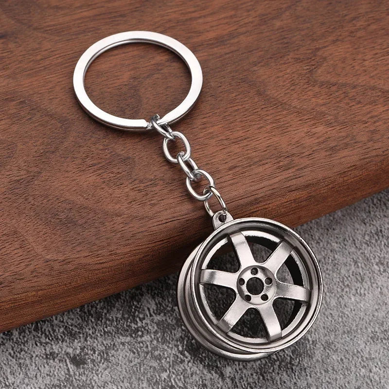 Creative Gear Head Keychain Speed Gearbox Keyring for Car Key Turbo Hub Brake Disc Pendant Shock Absorber Keys Holder Chain Ring BLYNTRA