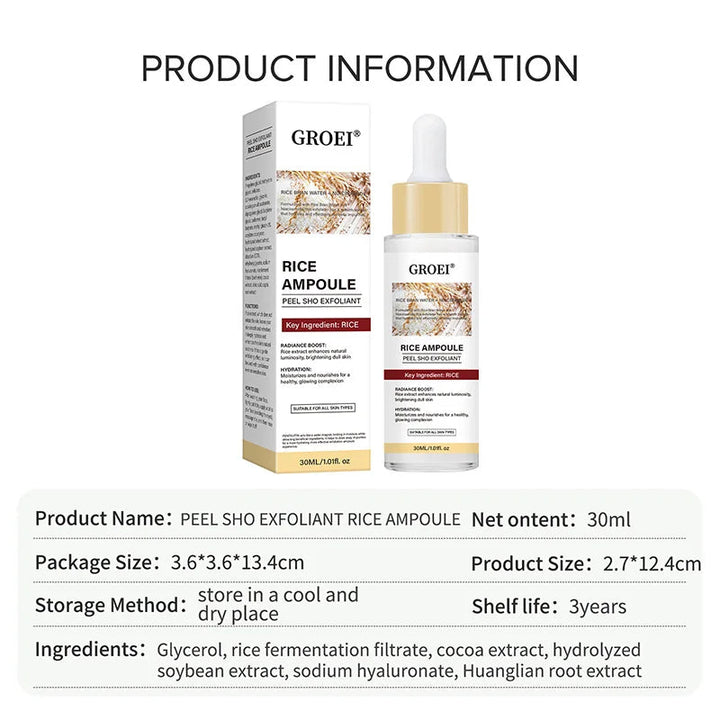 Glow Rice Ampoule Rice Essence Moisturizing And Hydrating Gentle Cleansing Peel Shot Exfoliant Repair Skin Niacinamide Essences BLYNTRA