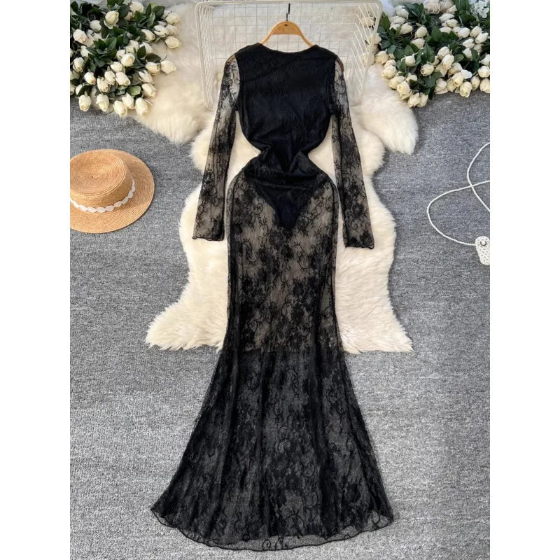 LaceMuse Sheer Elegance Dress SHOPPING HUB