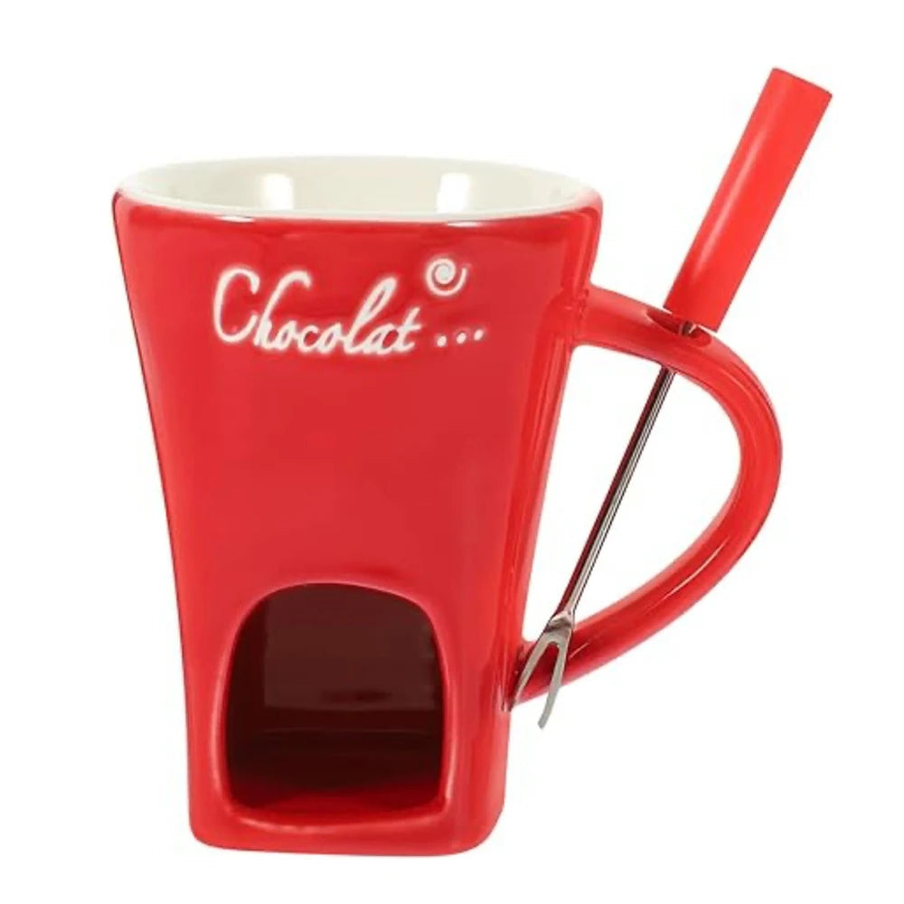 Ceramic Fondue Melter Cup with Fork BLYNTRA