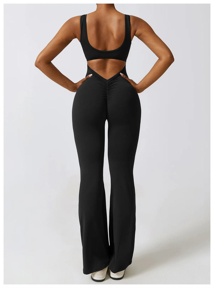 Sexy Back V Jumpsuit Gym Set Women Training Yoga Suit Sportswear Women Sports Jumpsuit Fitness Rompers Stretch Workout Bodysuits SHOPPING HUB