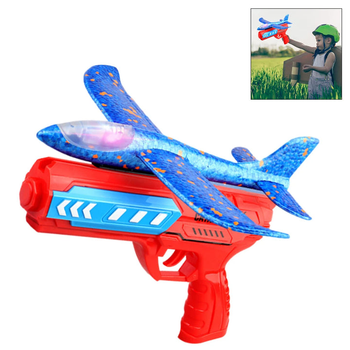 Airplane Launcher Toys Outdoor Sports Flying Toy Kids Catapult Plane Shooting Fly Roundabout Airplane Gun Toy Boys Birthday Gift BLYNTRA