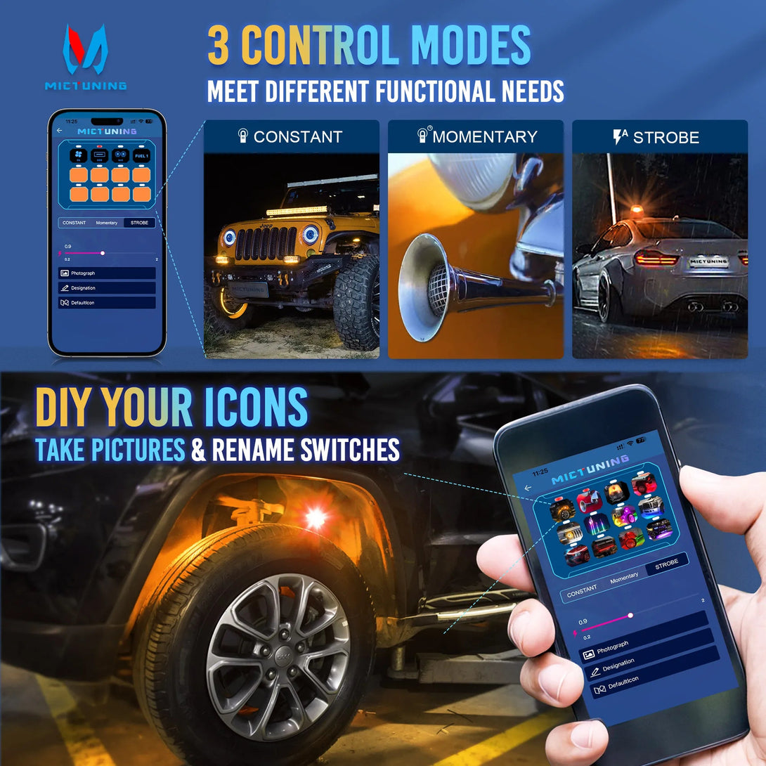 MICTUNING 12V RGB Switch Panel BLYNTRA