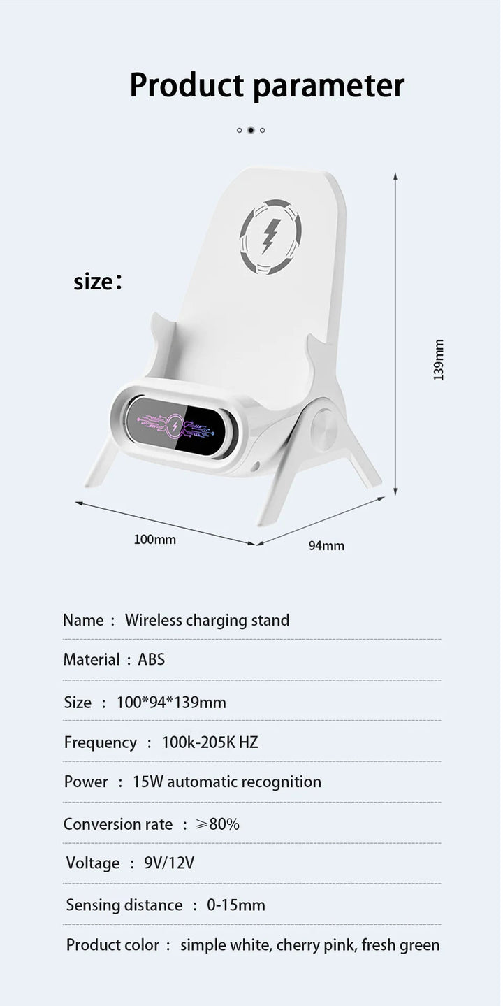 Mini Chair Cordless Charger Stable Support Desktop Phone Stand Tabletop Ornament High Performance Portable 3 in 1 Fast Charger BLYNTRA