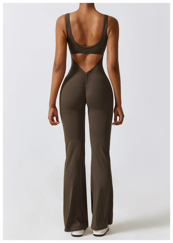 Sexy Back V Jumpsuit Gym Set Women Training Yoga Suit Sportswear Women Sports Jumpsuit Fitness Rompers Stretch Workout Bodysuits SHOPPING HUB