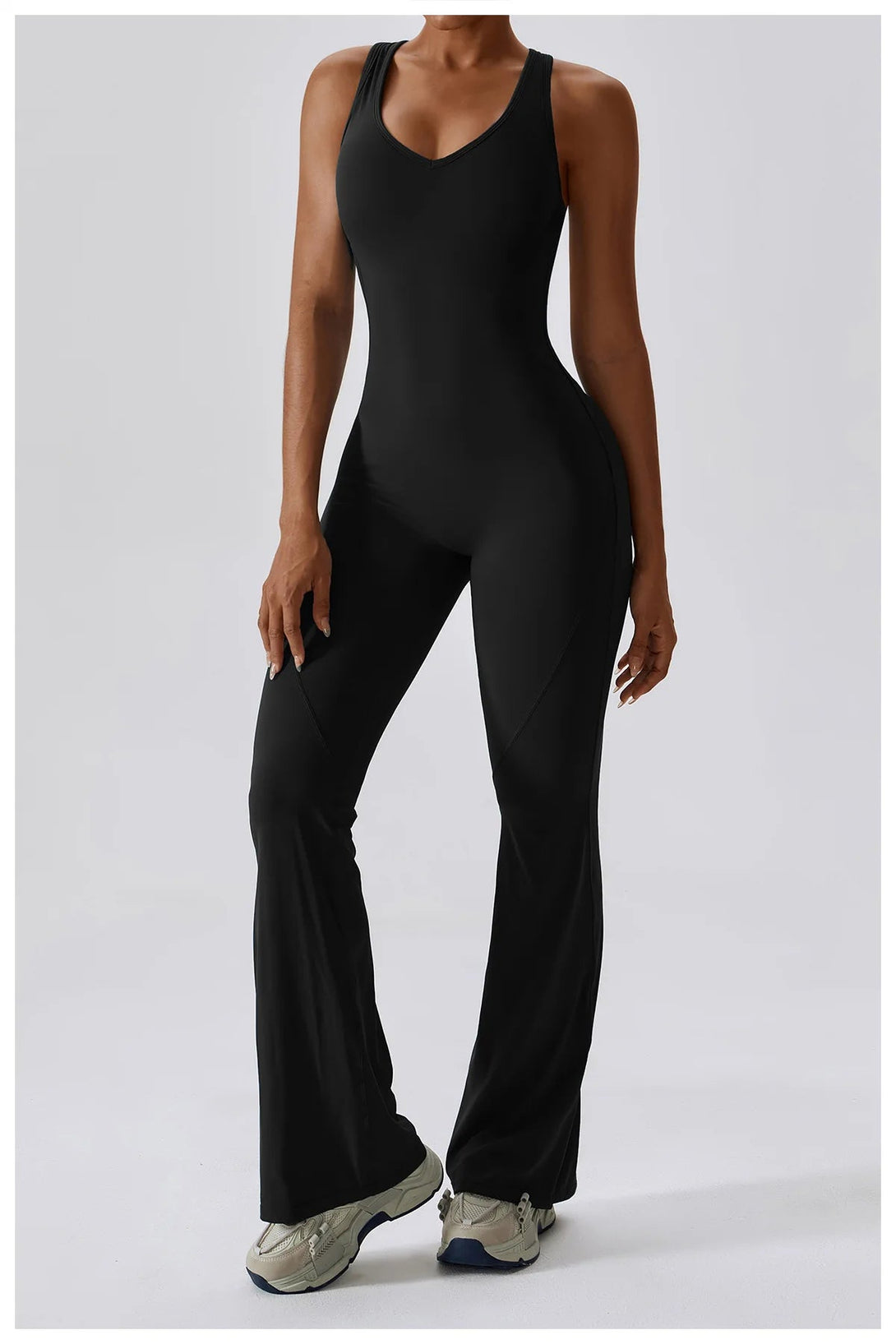 FlexGlam V-Back Fitness Jumpsuit SHOPPING HUB