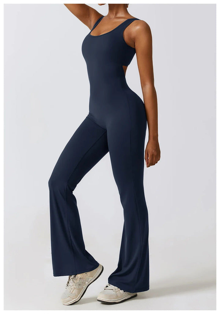 Sexy Back V Jumpsuit Gym Set Women Training Yoga Suit Sportswear Women Sports Jumpsuit Fitness Rompers Stretch Workout Bodysuits SHOPPING HUB