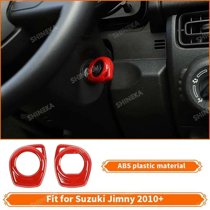 SHINEKA Car Red Interior & Exterior Decoration Cover fit for Suzuki Jimny 2007 2008 2009 2010 2011 2012 2013 2014 2015 2016 2017 BLYNTRA