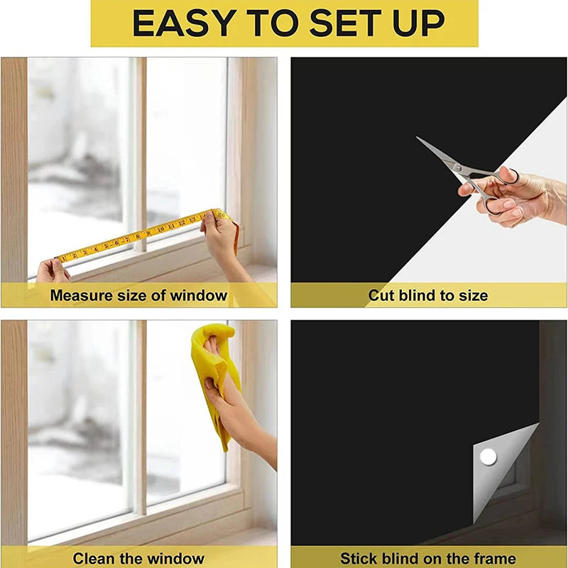 BLYNTRA Total Blackout Window Film – Removable 100% Light Block BLYNTRA