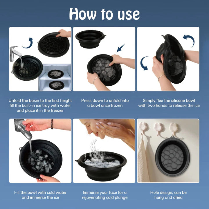 Portable Washbasin Ideal For Facial Ice Compress Easy Storage Black Purple Green Durable For Washing Bathroom Household Supplie BLYNTRA