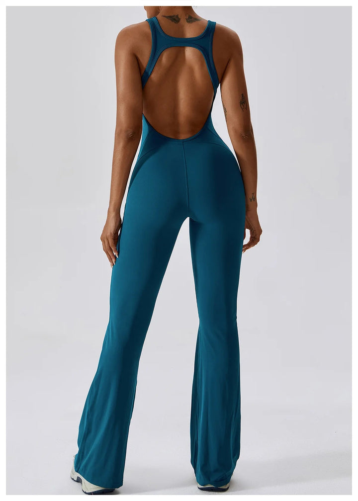 Sexy Back V Jumpsuit Gym Set Women Training Yoga Suit Sportswear Women Sports Jumpsuit Fitness Rompers Stretch Workout Bodysuits SHOPPING HUB