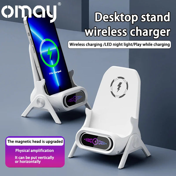 Mini Chair Cordless Charger Stable Support Desktop Phone Stand Tabletop Ornament High Performance Portable 3 in 1 Fast Charger BLYNTRA
