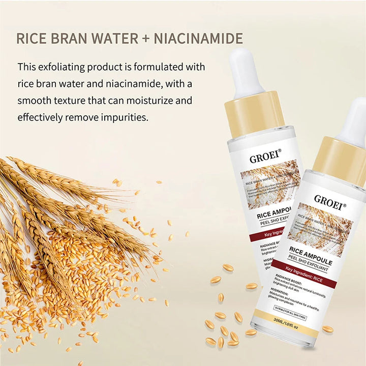 Glow Rice Ampoule Rice Essence Moisturizing And Hydrating Gentle Cleansing Peel Shot Exfoliant Repair Skin Niacinamide Essences BLYNTRA