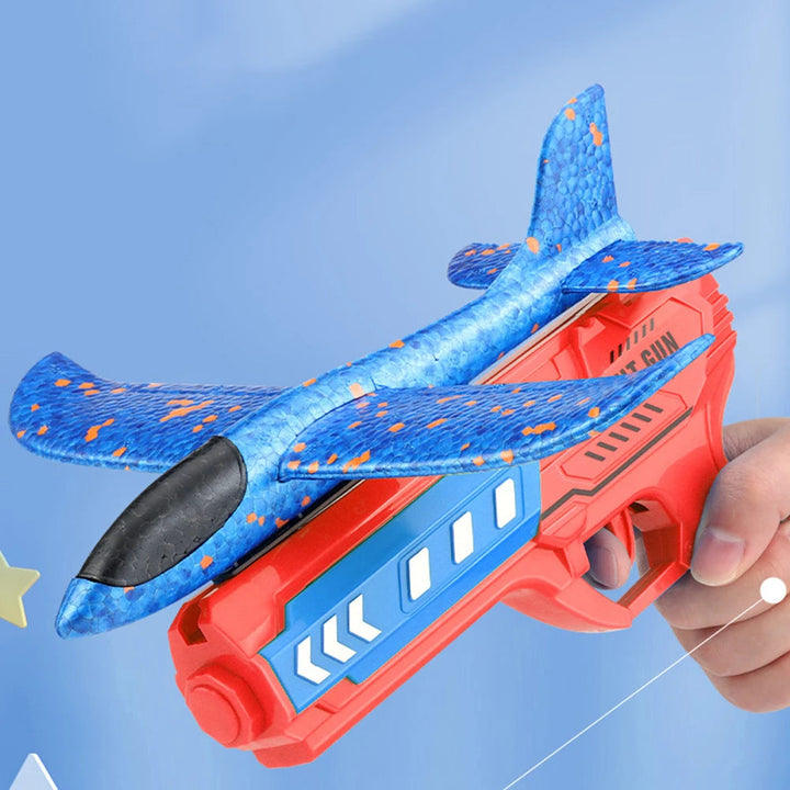 Airplane Launcher Toys Outdoor Sports Flying Toy Kids Catapult Plane Shooting Fly Roundabout Airplane Gun Toy Boys Birthday Gift BLYNTRA
