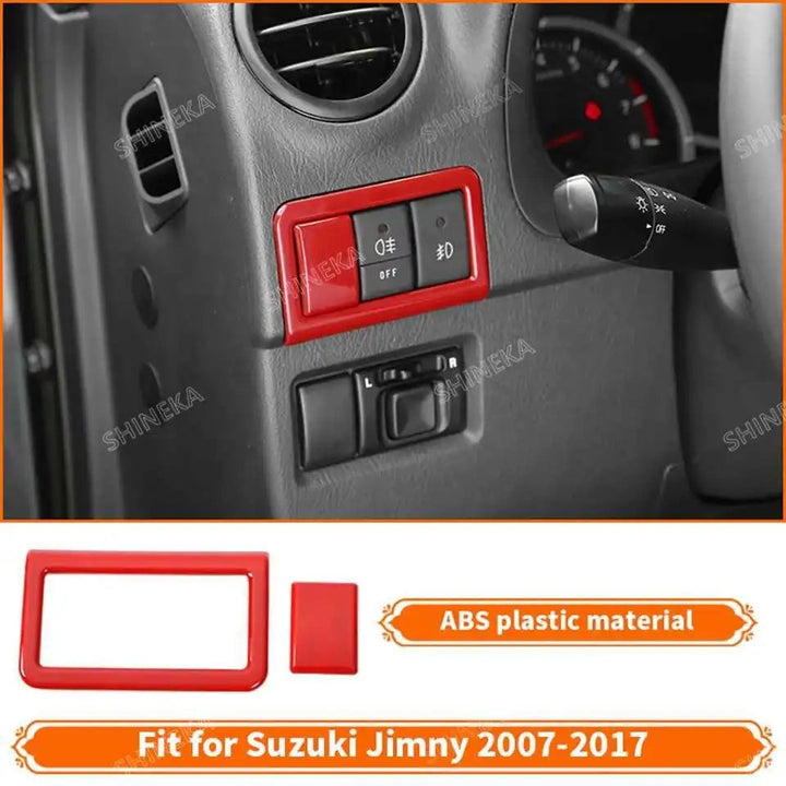 SHINEKA Car Red Interior & Exterior Decoration Cover fit for Suzuki Jimny 2007 2008 2009 2010 2011 2012 2013 2014 2015 2016 2017 BLYNTRA