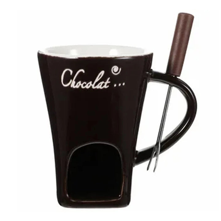 Cheese Chocolate Melt Ceramic Fondue Cup Butter Melter Cup for kitchen Dessert Birthday Party Cooking Tool Heated Food With Fork SHOPPING HUB