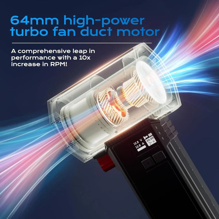 Car Violent Air Blower Powerful Handheld Turbo Jet Fan With LED Lighting 64MM Brushless Motor High-Speed 4000mA 1600G Thrust SHOPPING HUB