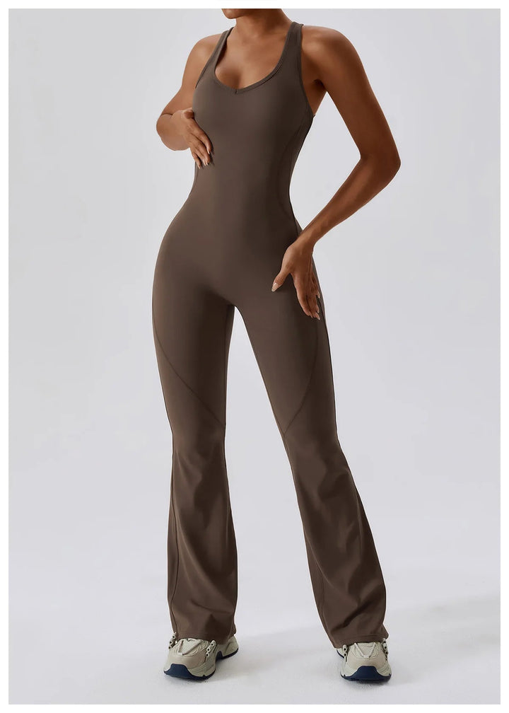 Sexy Back V Jumpsuit Gym Set Women Training Yoga Suit Sportswear Women Sports Jumpsuit Fitness Rompers Stretch Workout Bodysuits SHOPPING HUB