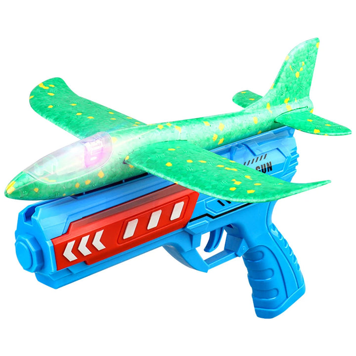 Airplane Launcher Toys Outdoor Sports Flying Toy Kids Catapult Plane Shooting Fly Roundabout Airplane Gun Toy Boys Birthday Gift BLYNTRA
