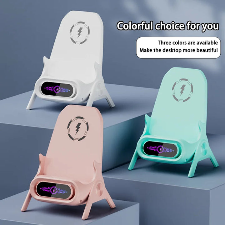 Mini Chair Cordless Charger Stable Support Desktop Phone Stand Tabletop Ornament High Performance Portable 3 in 1 Fast Charger BLYNTRA