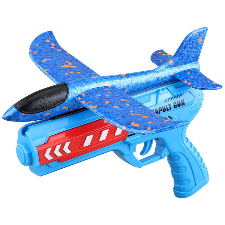 Airplane Launcher Toys Outdoor Sports Flying Toy Kids Catapult Plane Shooting Fly Roundabout Airplane Gun Toy Boys Birthday Gift BLYNTRA