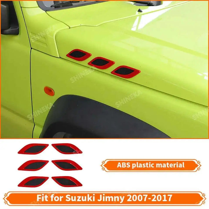 SHINEKA Car Red Interior & Exterior Decoration Cover fit for Suzuki Jimny 2007 2008 2009 2010 2011 2012 2013 2014 2015 2016 2017 BLYNTRA