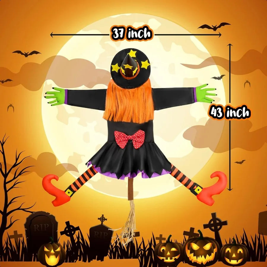 BLYNTRA Crashing Witch Decor – Funny Outdoor Halloween Yard Display BLYNTRA