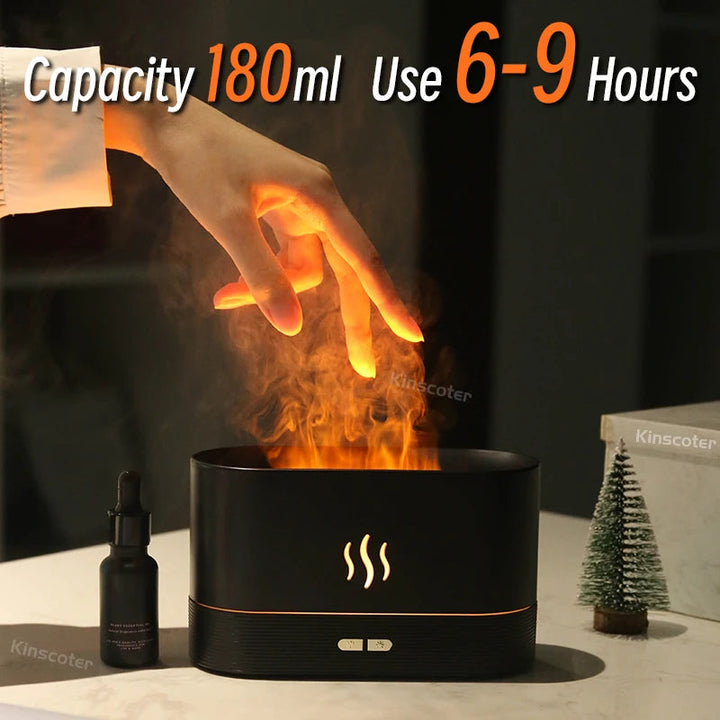 Kinscoter Aroma Diffuser Air Humidifier Ultrasonic Cool Mist Maker Fogger Led Essential Oil Flame Lamp Difusor BLYNTRA