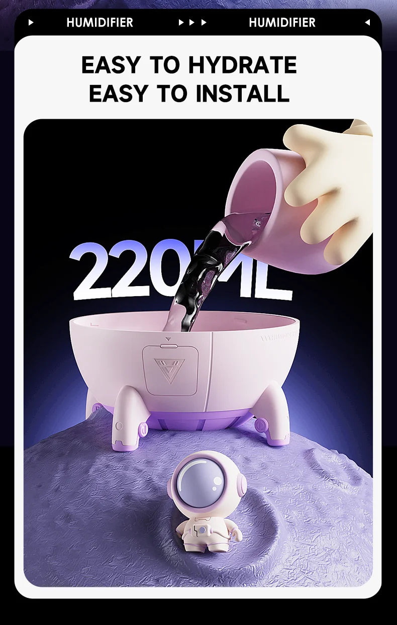 Portable Astronaut Humidifier with LED Light & Aroma Diffuser by BLYNTRA BLYNTRA