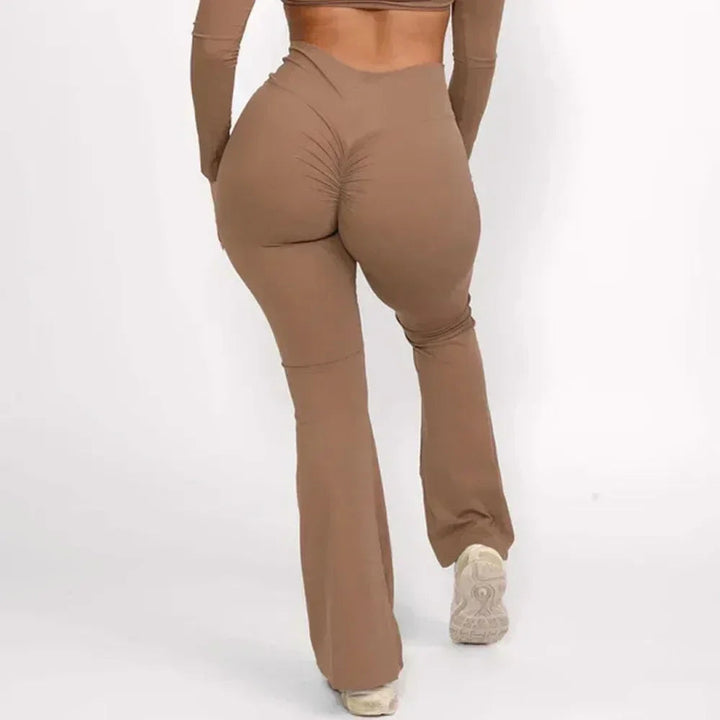Women Yoga Flare Leggings Seamless High Waist Dance Pilates Fitness Gym Lifting Workout Wide-Leg Pants Sports Running Clothing SHOPPING HUB