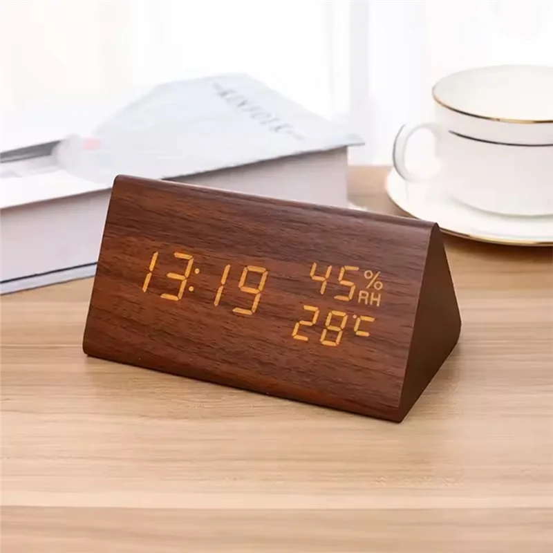BLYNTRA LED Student Clock – Minimalist Wood Design with Temperature BLYNTRA