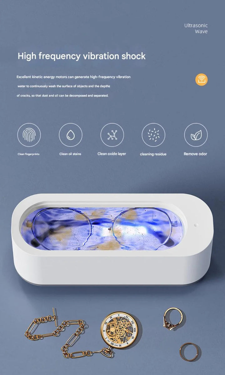 New Ultrasonic Eyeglass Cleaner Multifunctional Vibration Glasses Cleaning Machine USB Rechargeable Mini Washing Machine Jewelry SHOPPING HUB
