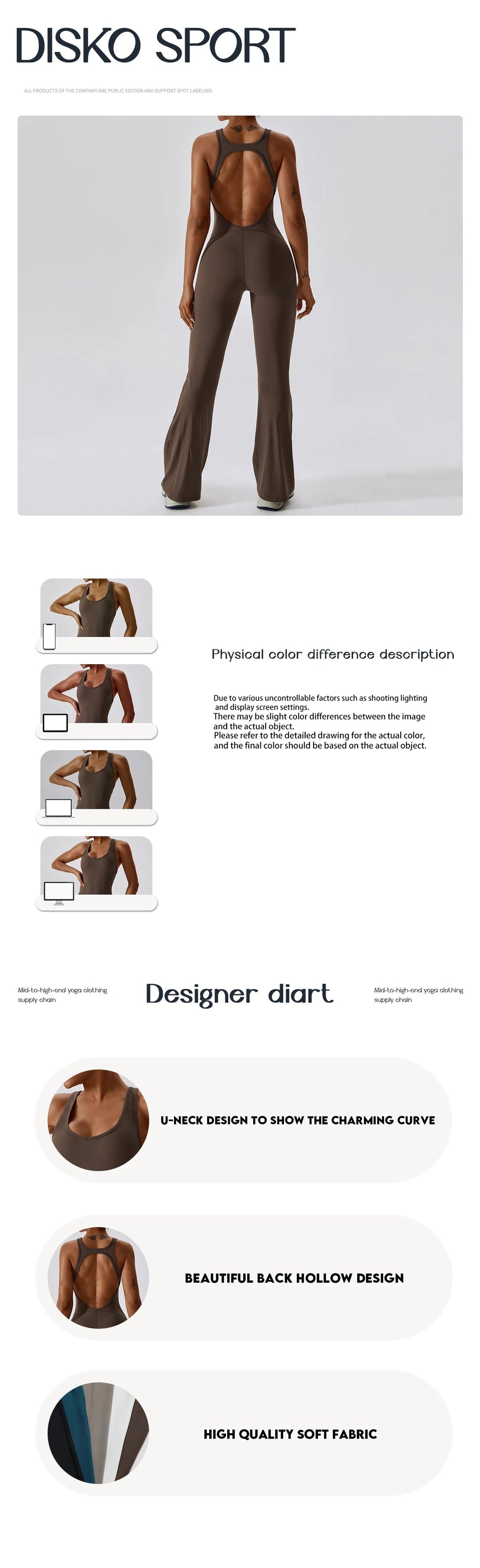 FlexGlam V-Back Fitness Jumpsuit SHOPPING HUB