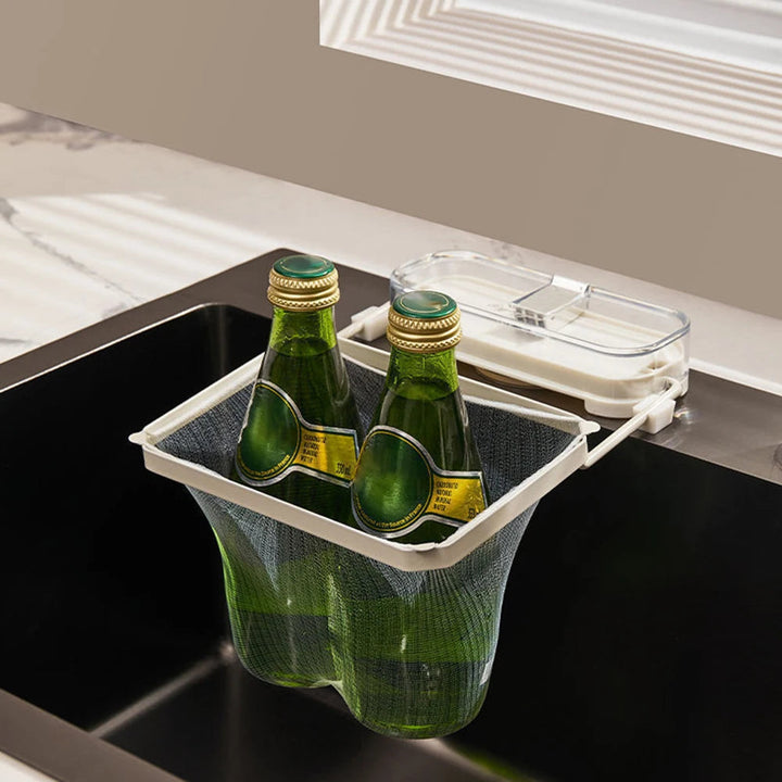 Kitchen Sink Filter Drainage Rack With 50pcs Fiter Mesh Foldable Trash Strainer Holder Garbage Net Shelf For Sink Accessory SHOPPING HUB
