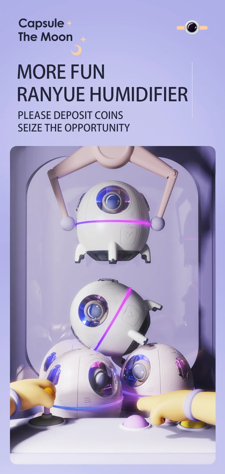 Portable Astronaut Humidifier with LED Light & Aroma Diffuser by BLYNTRA BLYNTRA