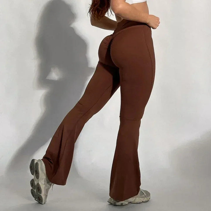 Women Yoga Flare Leggings Seamless High Waist Dance Pilates Fitness Gym Lifting Workout Wide-Leg Pants Sports Running Clothing SHOPPING HUB