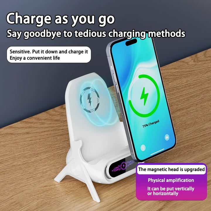Mini Chair Cordless Charger Stable Support Desktop Phone Stand Tabletop Ornament High Performance Portable 3 in 1 Fast Charger BLYNTRA