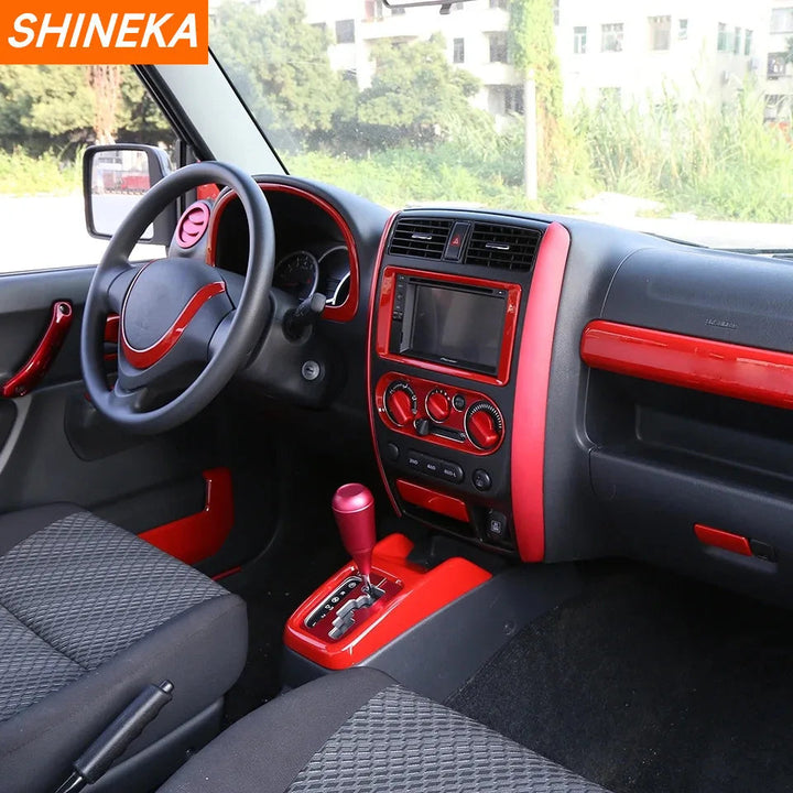 SHINEKA Car Red Interior & Exterior Decoration Cover fit for Suzuki Jimny 2007 2008 2009 2010 2011 2012 2013 2014 2015 2016 2017 BLYNTRA