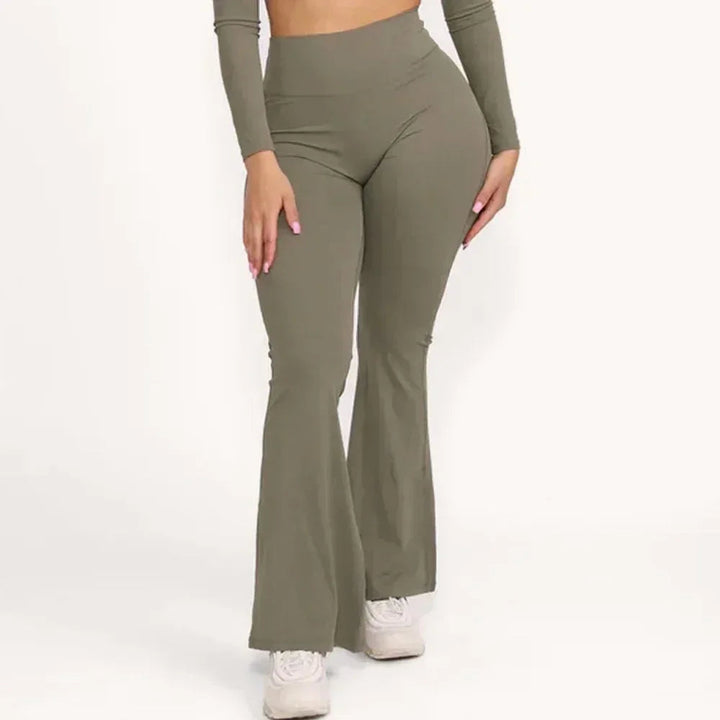 Women Yoga Flare Leggings Seamless High Waist Dance Pilates Fitness Gym Lifting Workout Wide-Leg Pants Sports Running Clothing SHOPPING HUB