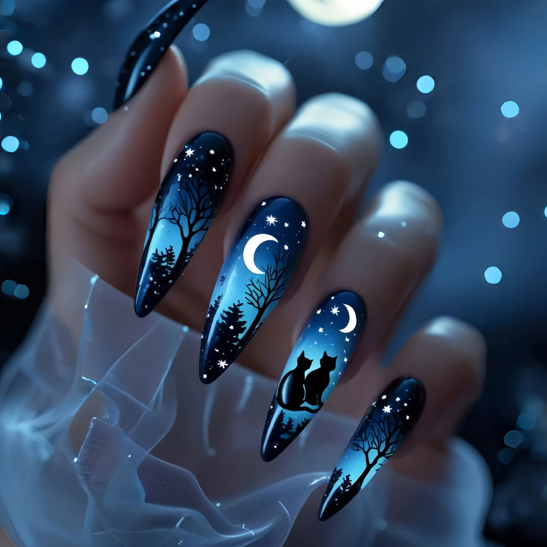 Spooky Pumpkin Lantern Nail Set by Blyntra - 24PCS Halloween Nail Art BLYNTRA