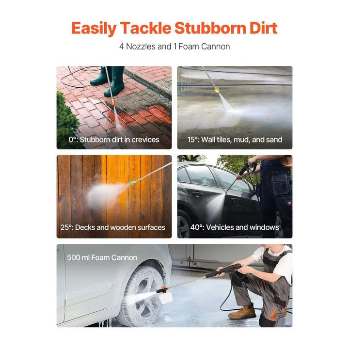 Powerful Electric Pressure Washer 2700 PSI 1.8 GPM Adjustable Nozzles Foam Cannon Included High Efficiency Outdoor Cleaning BLYNTRA